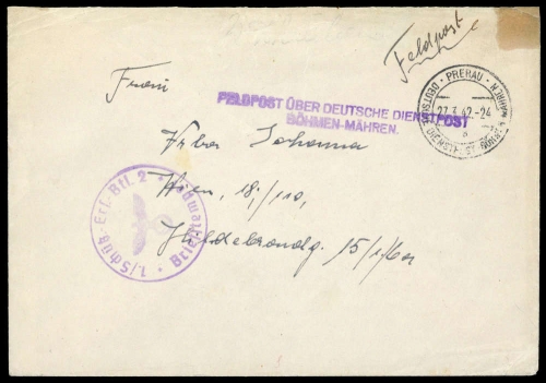 1942, Böhmen und Mähren, Brief