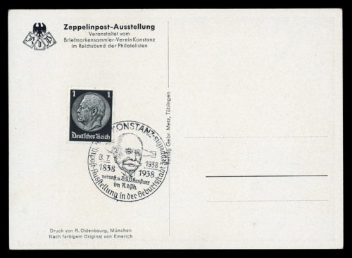 1938, Zeppelin,Zeppelin Sonderstempel,Sonderstempel bis 1939, ...