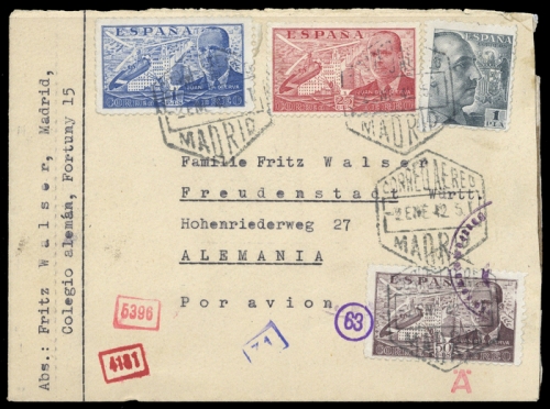 1942, Spanien, 824-25 u.a., Brief