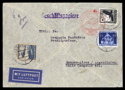 1936, Luftfahrt,Flugpost,Katapultpost, 537, 607, 620, Brief