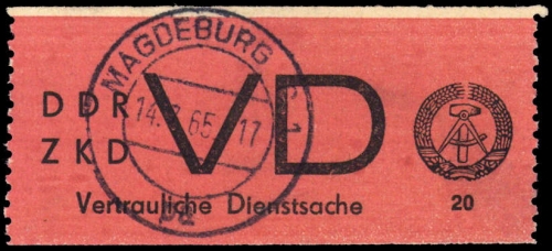 1965, DDR Vertrauliche Dienstsachen, VD 1, gest.