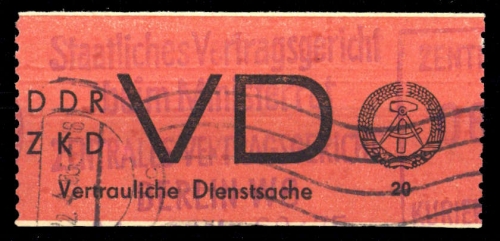 1965, DDR Vertrauliche Dienstsachen, VD 1 A, gest.