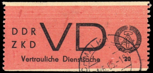1965, DDR Vertrauliche Dienstsachen, VD 1 A, gest.