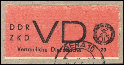 1965, DDR Vertrauliche Dienstsachen, VD 1 A, Briefst.