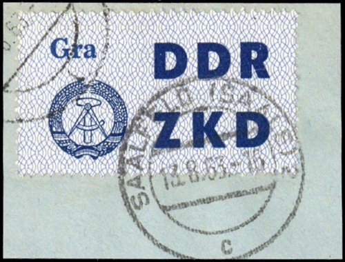 1963, DDR Verwaltungspost C Laufkontrollzettel ZKD, 6, Briefst.