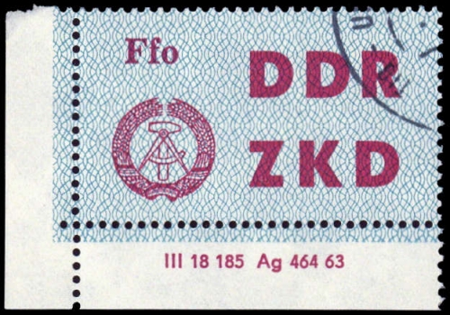 1963, DDR Verwaltungspost C Laufkontrollzettel ZKD, 5 DV 2, cto