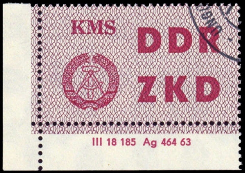1963, DDR Verwaltungspost C Laufkontrollzettel ZKD, 8 DV 2, cto