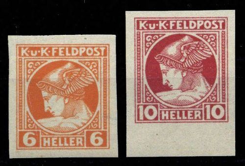 1916, Österreich Feldpost Allgemeine Ausgaben, 50+51 U, **