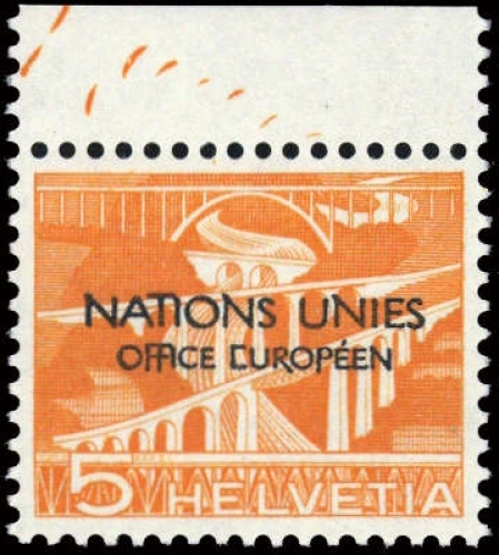1950, Schweiz Europäisches Amt der Vereinten Nationen ONU, 1 PF ...