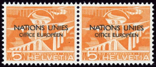 1950, Schweiz Europäisches Amt der Vereinten Nationen ONU, 1 PF ...