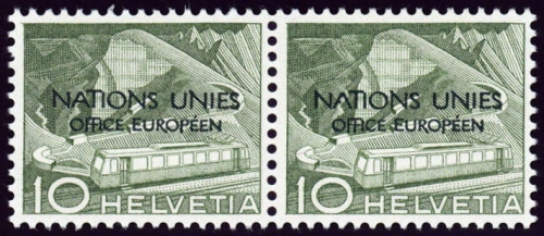 1950, Schweiz Europäisches Amt der Vereinten Nationen ONU, 2 PF ...