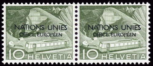 1950, Schweiz Europäisches Amt der Vereinten Nationen ONU, 2 PF ...
