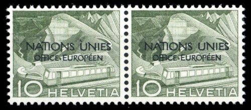 1950, Schweiz Europäisches Amt der Vereinten Nationen ONU, 2 PF ...