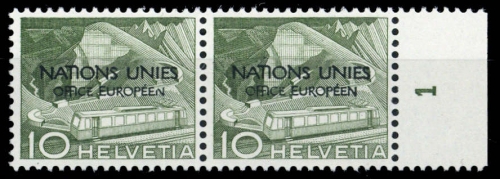 1950, Schweiz Europäisches Amt der Vereinten Nationen ONU, 2 PF ...