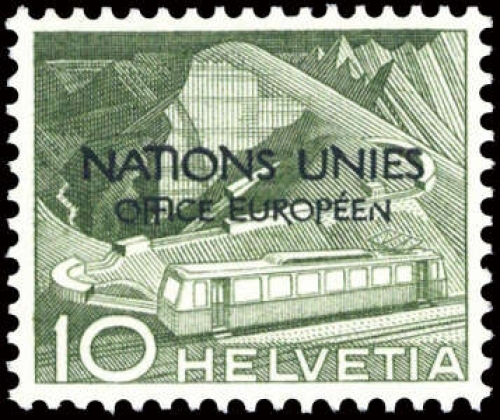 1950, Schweiz Europäisches Amt der Vereinten Nationen ONU, 2 PF ...