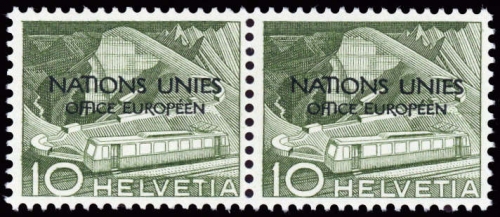 1950, Schweiz Europäisches Amt der Vereinten Nationen ONU, 2 PF ...