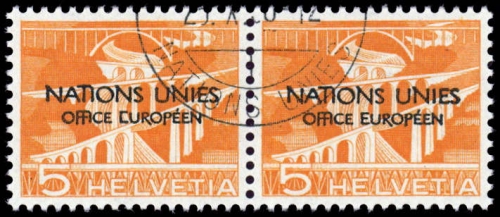 1950, Schweiz Europäisches Amt der Vereinten Nationen ONU, 1 PF ...