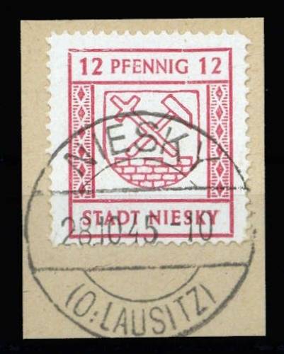 1945, Deutsche Lokalausgabe Niesky, 13 Dzf, Briefst.