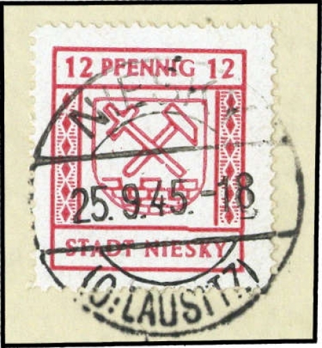 1945, Deutsche Lokalausgabe Niesky, 13 Dzf, Briefst.