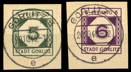 1945, Deutsche Lokalausgabe Görlitz, 1+2, Briefst.