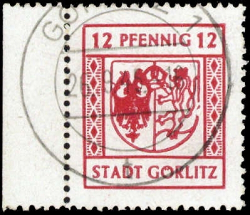 1945, Deutsche Lokalausgabe Görlitz, 12 PF I, gest.