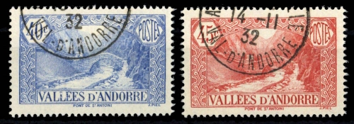 1932, Andorra Französische Post, 33-34, gest.