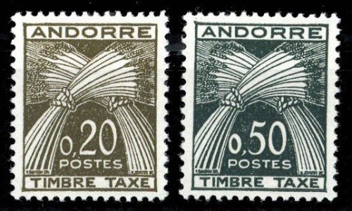 1961, Andorra Französische Post, P 44+45, **