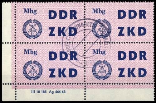 1963, DDR Verwaltungspost C Laufkontrollzettel ZKD, 10 DV 2, cto