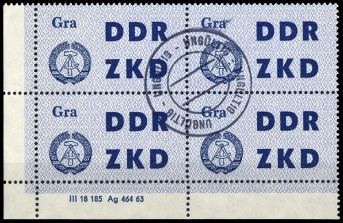 1963, DDR Verwaltungspost C Laufkontrollzettel ZKD, 6 DV 2, cto
