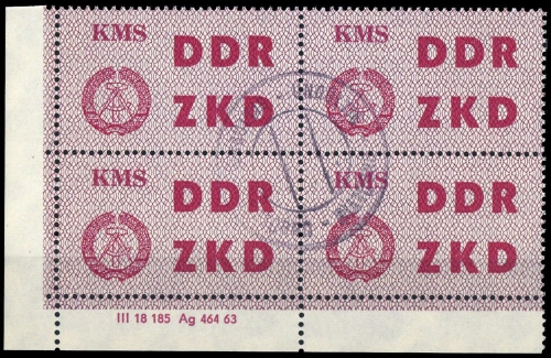 1963, DDR Verwaltungspost C Laufkontrollzettel ZKD, 8 DV 2, cto