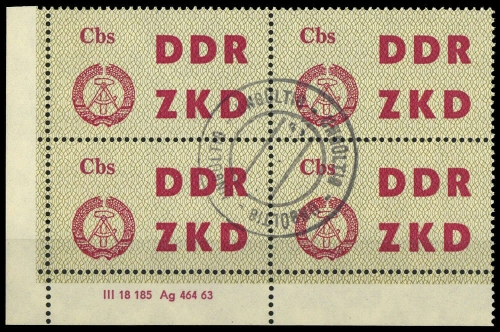 1963, DDR Verwaltungspost C Laufkontrollzettel ZKD, 2 DV 2, cto