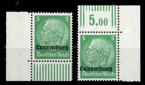 1940, Deutsche Besetzung II. WK Luxemburg, 3 Ecke, **