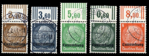 1940, Deutsche Besetzung II. WK Luxemburg, 1-5 W, gest.