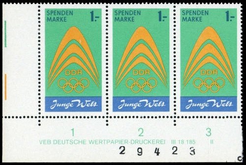 1971, DDR Spendenmarken, SP I DV, **