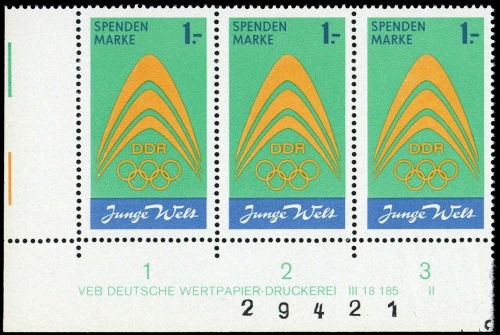 1971, DDR Spendenmarken, SP I DV, **