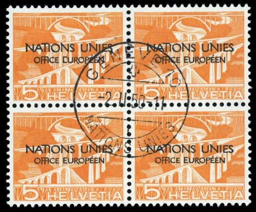 1950, Schweiz Europäisches Amt der Vereinten Nationen ONU, 1 PF ...