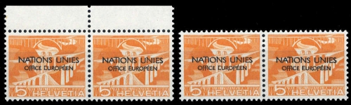 1950, Schweiz Europäisches Amt der Vereinten Nationen ONU, 1 PF ...