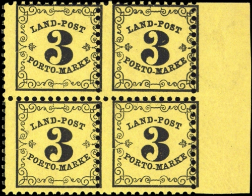 1862, Altdeutschland Baden Landpost, LP 2 y (4) PF Arge, **