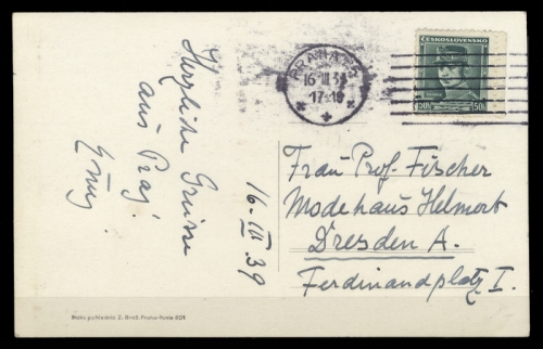 1938, Böhmen und Mähren, V CSR 402, Brief