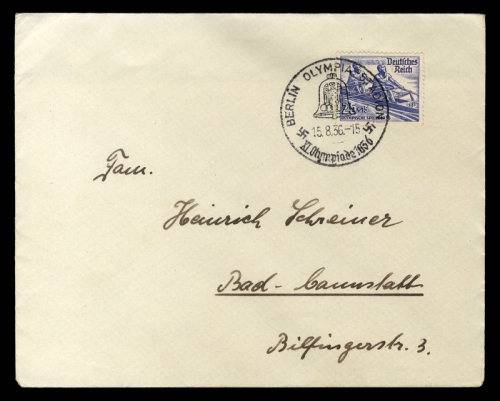 1936, Sport u. Spiel,Olympia Berlin 1936,Sonderstempel, DR 615, ...