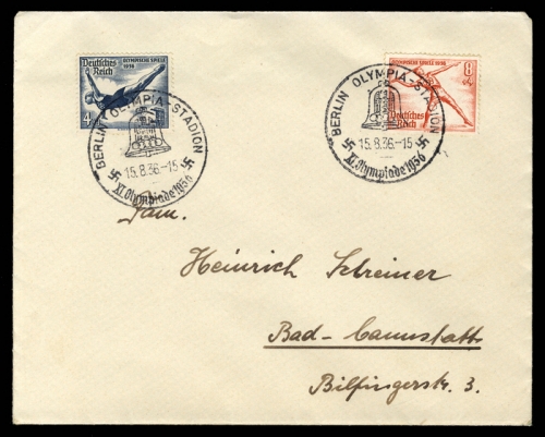1936, Sport u. Spiel,Olympia Berlin 1936,Sonderstempel, DR 610, ...