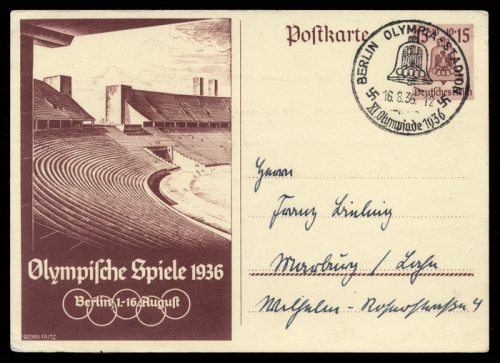 1936, Sport u. Spiel,Olympia Berlin 1936,Sonderstempel, P 260, ...