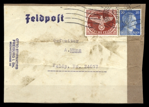 1942, Deutsche Besetzung II. WK, Feldpostmarken, 2 A u.a., Brief