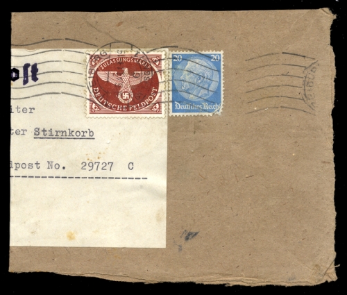 1942, Deutsche Besetzung II. WK, Feldpostmarken, 2 A, Brief
