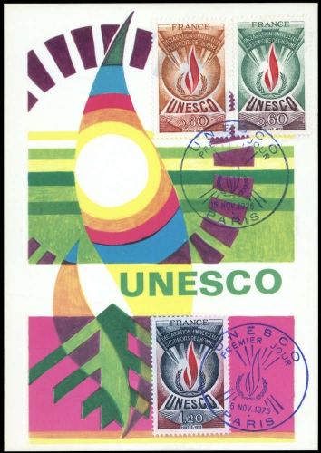 1975, Frankreich Dienstmarken für die UNESCO, 13-15 MK