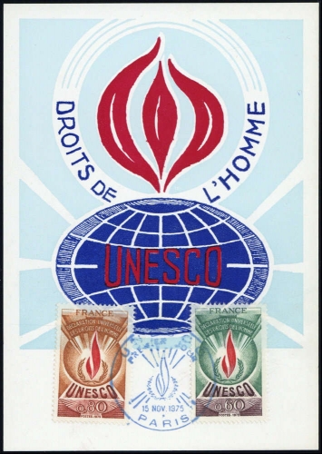 1975, Frankreich Dienstmarken für die UNESCO, 13-14 MK