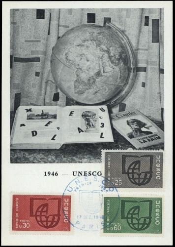 1966, Frankreich Dienstmarken für die UNESCO, 6-8 MK