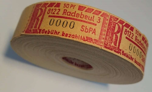 1967, DDR Einschreibemarken (SBPÄ), 1 Ax Rolle, **