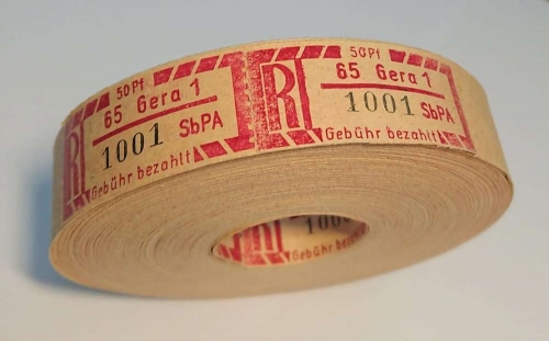 1967, DDR Einschreibemarken (SBPÄ), 1 Ax Rolle, **