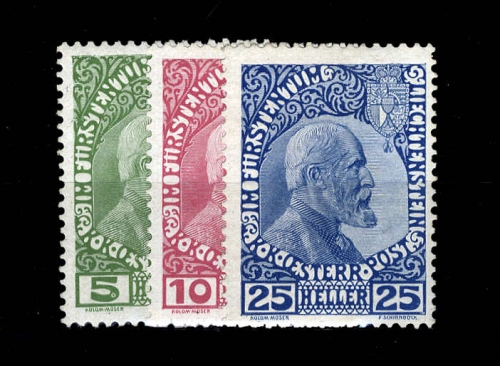 1912, Liechtenstein, 1-3 x, *